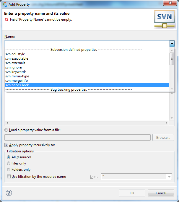  Cleo Clarify 3 Studio SVN Properties needs-lock Screenshot