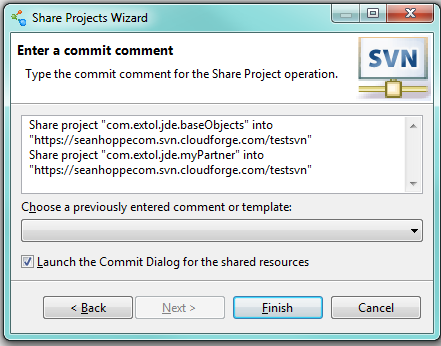 Cleo Clarify Share Projects Wizard Enter Commit Comment